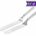 Turner Spatula Set by Artisan, 8 x 3-Inch Stainless Steel Blades with Plastic h