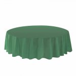 GFS Heavy Duty Plastic Table Cover Round 84" Disposable Tablecloth