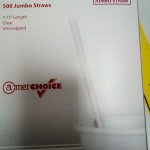 Clear Plastic Drinking Straws 500 Pack - unwrapped 7.75 Inches