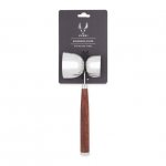 Viski Admiral Wood Handled Jigger, Multicolor 1 oz and 2 oz stainless steel