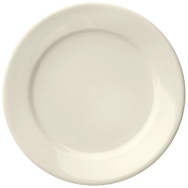 704-901-614 World Tableware 740-901-614 6 1/4" Porcelana Plate - Porcelain, Cream White 36/case - Image 1