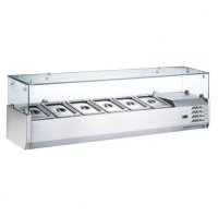 Coldline CTP60SG 60" Refrigerated 6 Pan Glass Top Cover Countertop Salad Bar