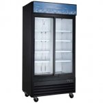 Coldline G40S-B 40" Double Glass Sliding Door Merchandising Refrigerator - Black