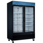 Coldline G53-B 53" Double Glass Swing Door Merchandising Refrigerator - Black