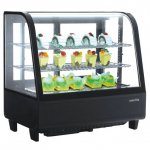 Marchia MDC100 27" Black Countertop Refrigerated Curved Glass Bakery Display Case with LED Lighting