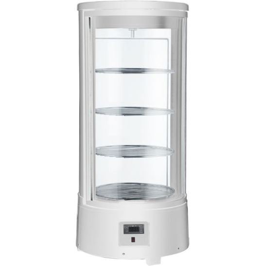 Capture Marchia MDCR78-W White Countertop Rotating Refrigerated Bakery Display Case with LED Lighting - Image 1