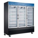 Coldline D80-B 79" Triple Glass Swing Door Merchandising Freezer - Black