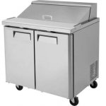 Coldline SMP36 36" Two Door Mega Top Bain Marie Sandwich Prep Refrigerator - 15 Pans