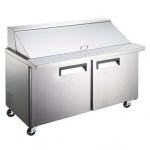 Coldline SMP60 60" Two Door Mega Top Bain Marie Sandwich Prep Refrigerator - 24 Pans