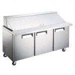 Coldline SMP72 71" Three Door Mega Top Bain Marie Sandwich Prep Refrigerator - 30 Pans