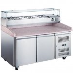 Coldline PDR-60-SG 60" Refrigerated Pizza Prep with Refrigerated Glass Topping Rail
