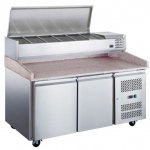 Coldline PDR-60-SS 60" Refrigerated Pizza Prep with Refrigerated Stainless Topping Rail