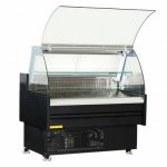 Coldline SDC48 48" Refrigerated Curved Glass Meat Deli Case with Rear Storage