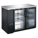 Coldline CBB-48G 48" Black Counter Height Narrow Glass Door Back Bar Refrigerator