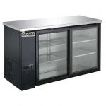 Coldline CBB-60G-SL 60 Refrigerated Narrow Black Sliding Glass Door Back Bar Cooler