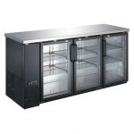 Coldline CBB-72G-T 72" Black Counter Height Narrow Glass Door Back Bar Refrigerator