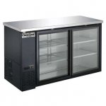 Coldline CBB-60G-SL-T 60? Refrigerated Narrow Black Sliding Glass Door Back Bar Cooler
