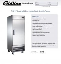 Coldline C19F 29" Single Solid Door Narrow Depth Reach-In Freezer - Image 2