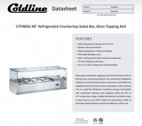 Coldline CTP48SG 48" Refrigerated 4 Pan Glass Top Cover Countertop Salad Bar - Image 2