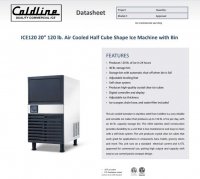 Coldline ICE120 20" 120 lb. Undercounter Half Cube Air Cooled Ice Machine with Bin - Image 2