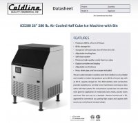 Coldline ICE280 26" 280 lb. Air Cooled Half Cube Ice Machine with Bin - Image 2