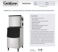 Coldline ICE400M-HA 22 400 lb. Ice Machine Air Cooled Half Cube Modular with Bin - Image 2