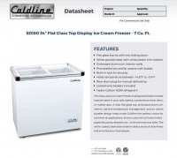 Coldline SD180 34" Flat Glass Top Display Ice Cream Freezer with 1 Basket, ETL - Image 2
