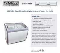 Coldline XS260 39" Curved Glass Top Display Ice Cream Freezer - 9.2 Cu. Ft. - Image 2