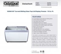 Coldline XS360 50" Curved Glass Top Display Ice Cream Freezer - 13 Cu. Ft. - Image 2