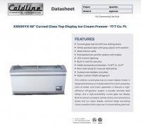 Coldline XS500YX 58" Curved Glass Top Display Ice Cream Freezer with LED and 5 Baskets - Image 2