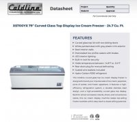 Coldline XS700YX 79" Curved Glass Top Display Ice Cream Freezer with LED 6 Baskets - Image 2