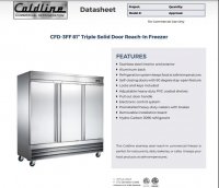 Coldline C-3FF 81" Triple Solid Door Reach-In Freezer - Image 2