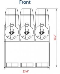 Prepline SLH3 Triple Bowl Pourover Granita Slush Machine, 9.6 Gallon - Image 2