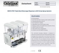 Coldline BD35-STIR Triple Bowl Beverage Dispenser with Pump Spray System - Image 2