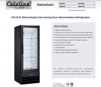 Coldline G10-B 21 Single Glass Swing Door Merchandiser Refrigerator - Black - Image 2