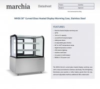 Marchia 36" Curved Glass Heated Display Warming Case, Stainless Steel - Image 2