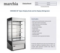 Marchia MDS40G 40" Refrigerated Open Air Cooler Grab and Go Display Case with Glass Sides - Image 2