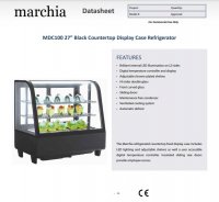 Marchia MDC100 27" Black Countertop Refrigerated Curved Glass Bakery Display Case with LED Lighting - Image 2