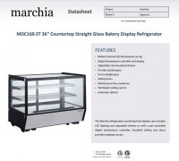 Marchia MDC160-ST 36" Refrigerated Straight Front Glass Countertop Display Case - Image 2