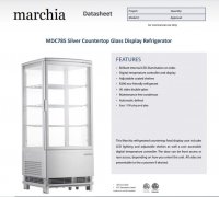 Marchia MDC78S Silver Countertop Refrigerated Glass Display Case with LED Lighting - Image 2