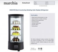 Marchia MDCR78 Refrigerated Countertop Rotating Cake Display Case - Image 2
