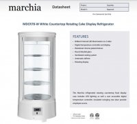 Marchia MDCR78-W White Countertop Rotating Refrigerated Bakery Display Case with LED Lighting - Image 2