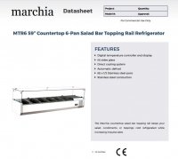 Marchia MTR6 59" Refrigerated Countertop Salad Bar - Topping Rail - Image 2