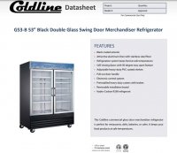 Coldline G53-B 53" Double Glass Swing Door Merchandising Refrigerator - Black - Image 2