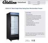 Coldline D30-B 31" Single Glass Swing Door Merchandiser Freezer - Black - Image 2