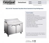 Coldline SP48 48" Bain Marie Sandwich Prep Table - 12 Pans - Image 2