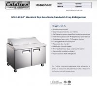 Coldline SP60 60" Bain Marie Sandwich Prep Table - 16 Pans - Image 2