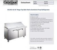Coldline SMP48 48" Two Door Mega Top Bain Marie Sandwich Prep Refrigerator - 18 Pans - Image 2