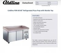 Coldline 60" Granite Top 2 Door Refrigerated Pizza Prep Table - Image 2