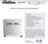 Coldline UC-36R 36" Undercounter Work Top Refrigerator - 8.2 Cu. Ft. - Image 2